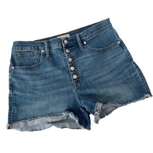 Madewell High Rise Denim Cut Off Shorts | Button Fly | Blue | 31